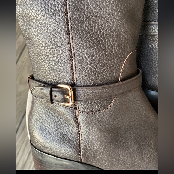 NEW COACH SULLIVAN SAFARI RIDING KNEE HIGH BROWN PEBBLED GRAIN LEATHER BOOTS 11 - Picture 6 of 11